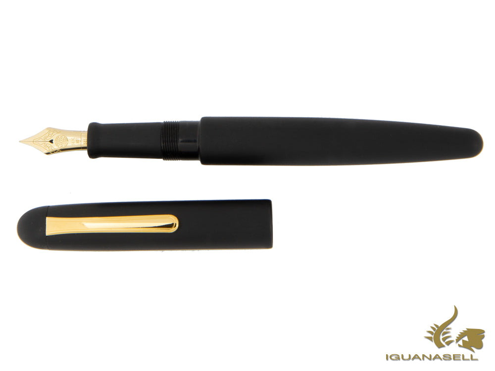 Nakaya Writer Black Hairline Fountain Pen, Long, Ebonite