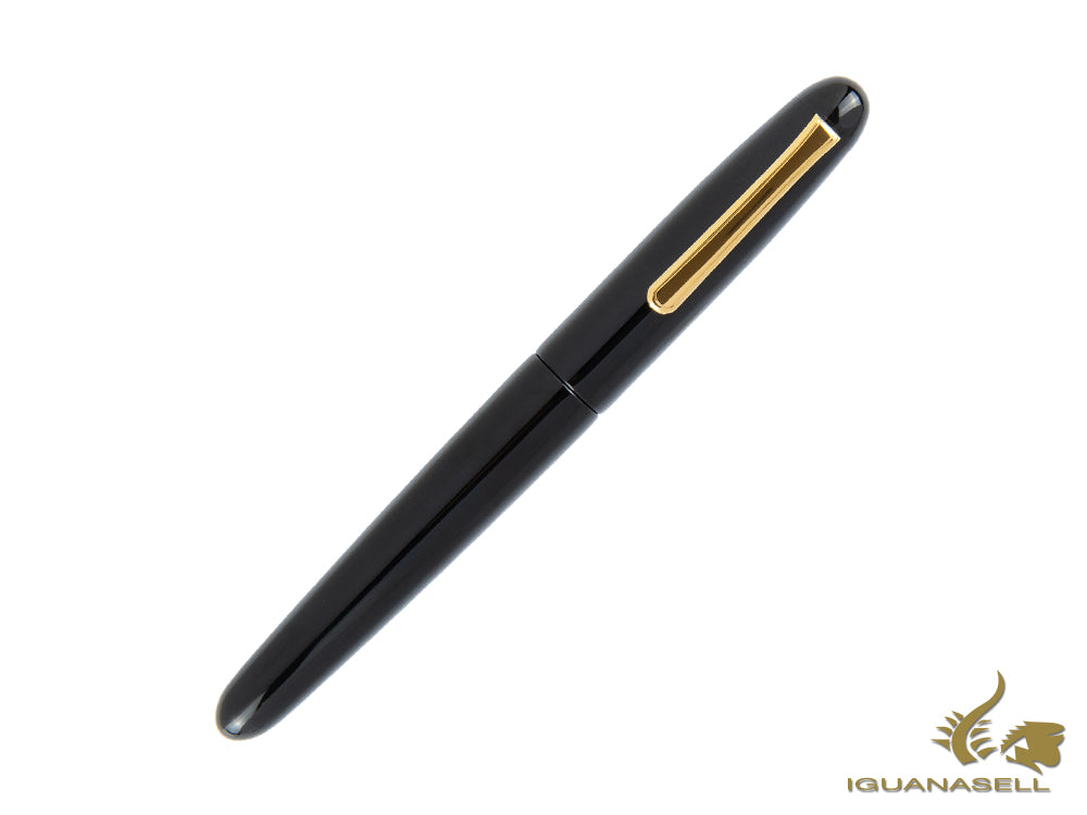 Nakaya Writer Black Portable Fountain Pen, Ebonite and Urushi lacquer