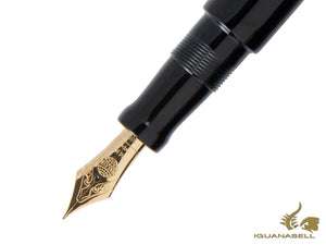 Nakaya Writer Black Portable Fountain Pen, Ebonite and Urushi lacquer