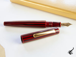 Nakaya Writer Decapod Fountain Pen, Aka Tamenuri, Ebonite/Urushi lacquer