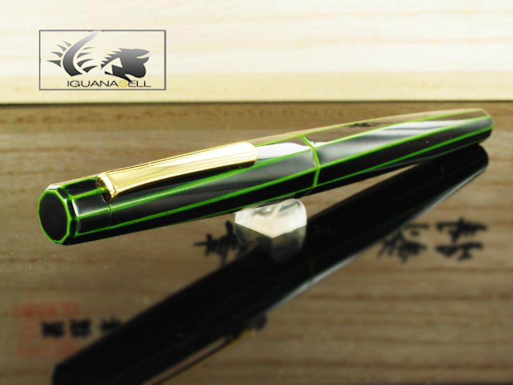 Nakaya Writer Decapod (TW) Midori-Tamenuri Fountain Pen, Ebonite