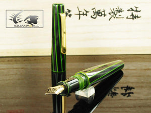 Nakaya Writer Decapod (TW) Midori-Tamenuri Fountain Pen, Ebonite