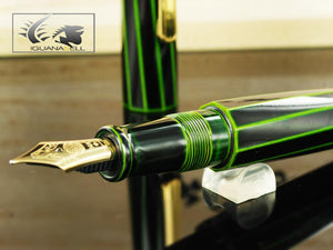 Nakaya Writer Decapod (TW) Midori-Tamenuri Fountain Pen, Ebonite