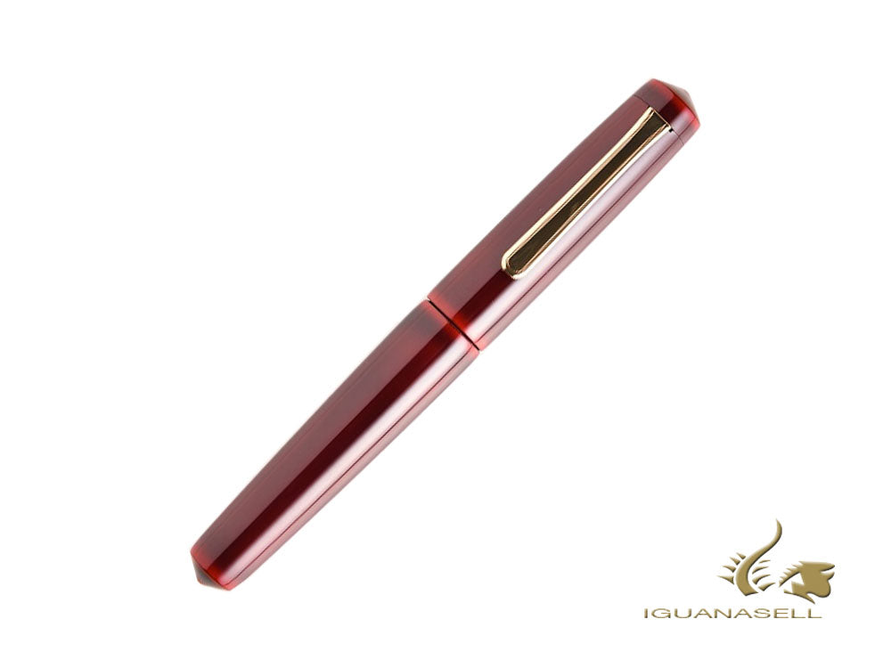 Nakaya Writer Fountain Pen Aka-Tamenuri, Piccolo, Ebonite, Two toned nib