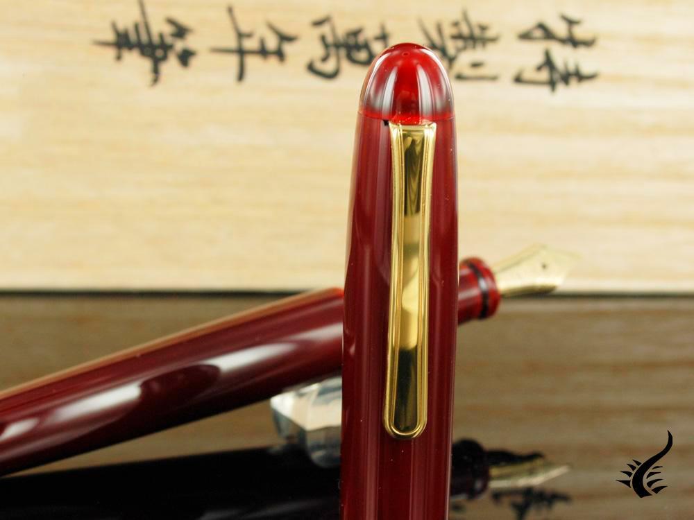 Nakaya Writer Fountain Pen Aka-Tamenuri, Portable, Ebonite, Gold plated