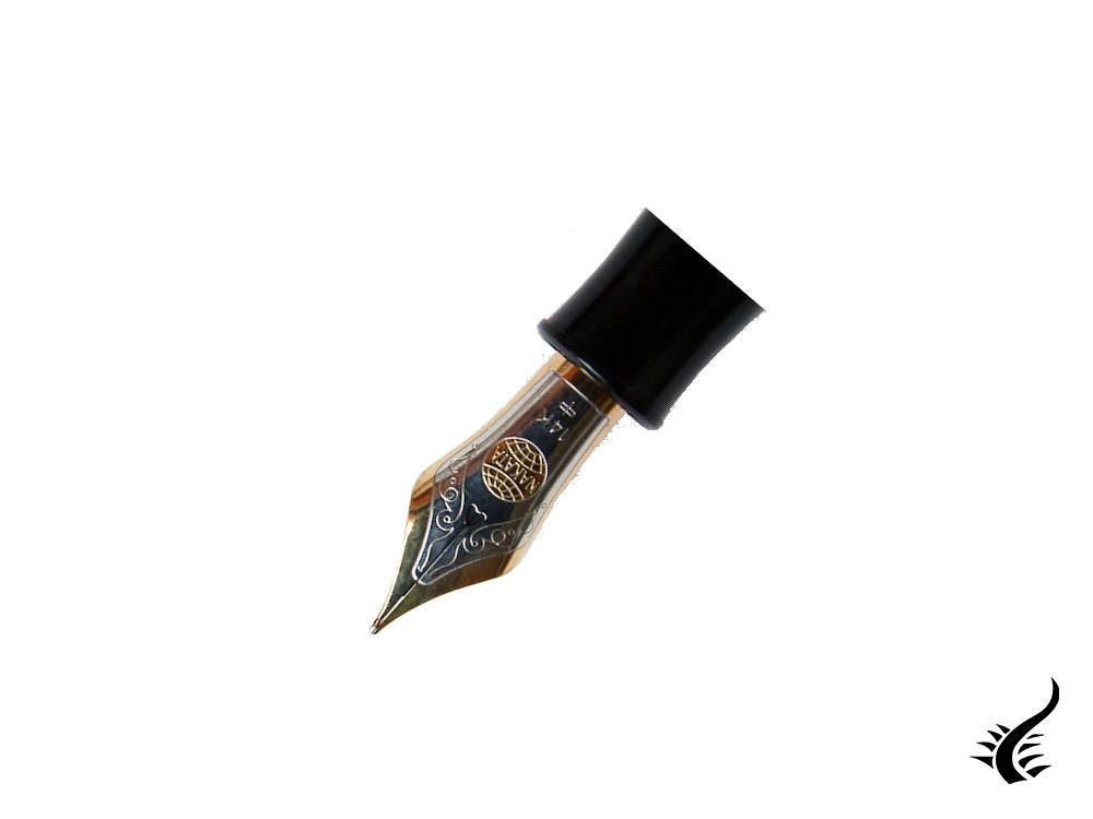 Stylo plume Nakaya Writer Noir, Ébonite, Ébonite, Plaqué or