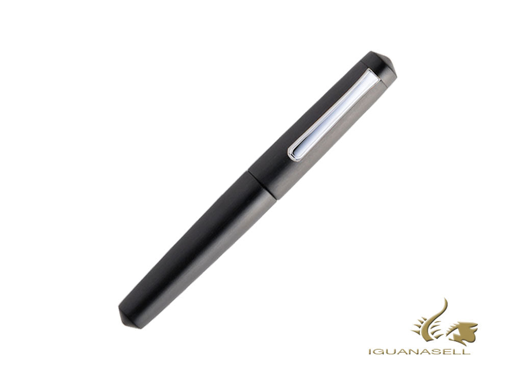 Nakaya Writer Fountain Pen Black Hairline, Piccolo, Ebonite, Rhodium