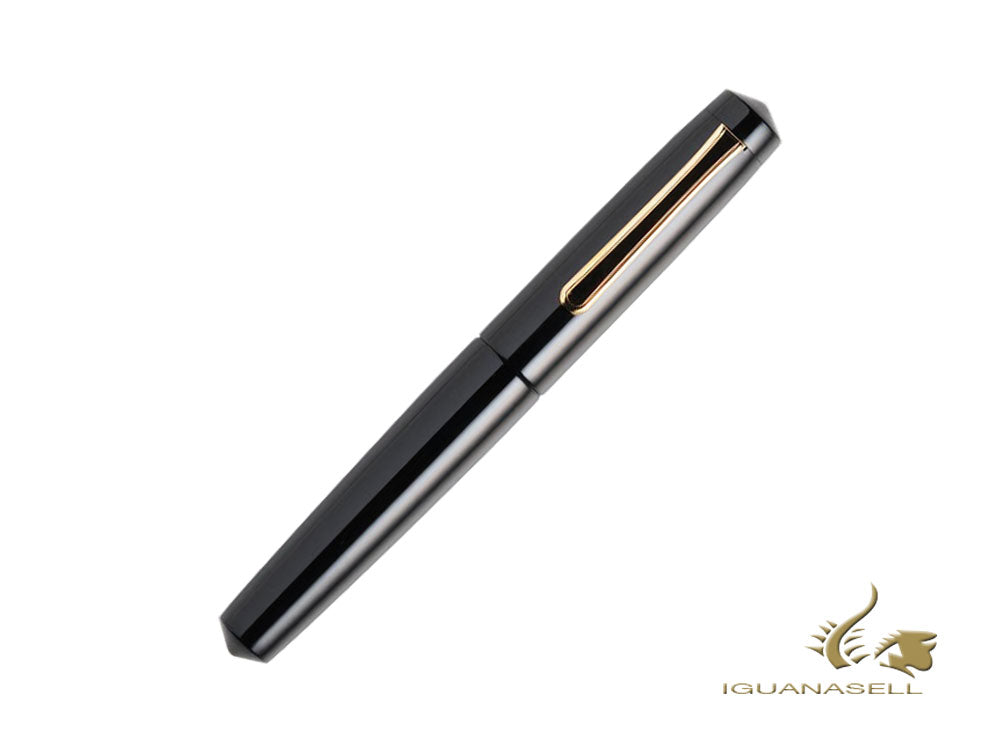 Nakaya Writer Fountain Pen Black, Piccolo, Ebonite, Gold