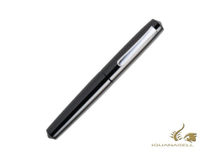 Nakaya Writer Fountain Pen Black, Piccolo, Ebonite, Rhodium plated