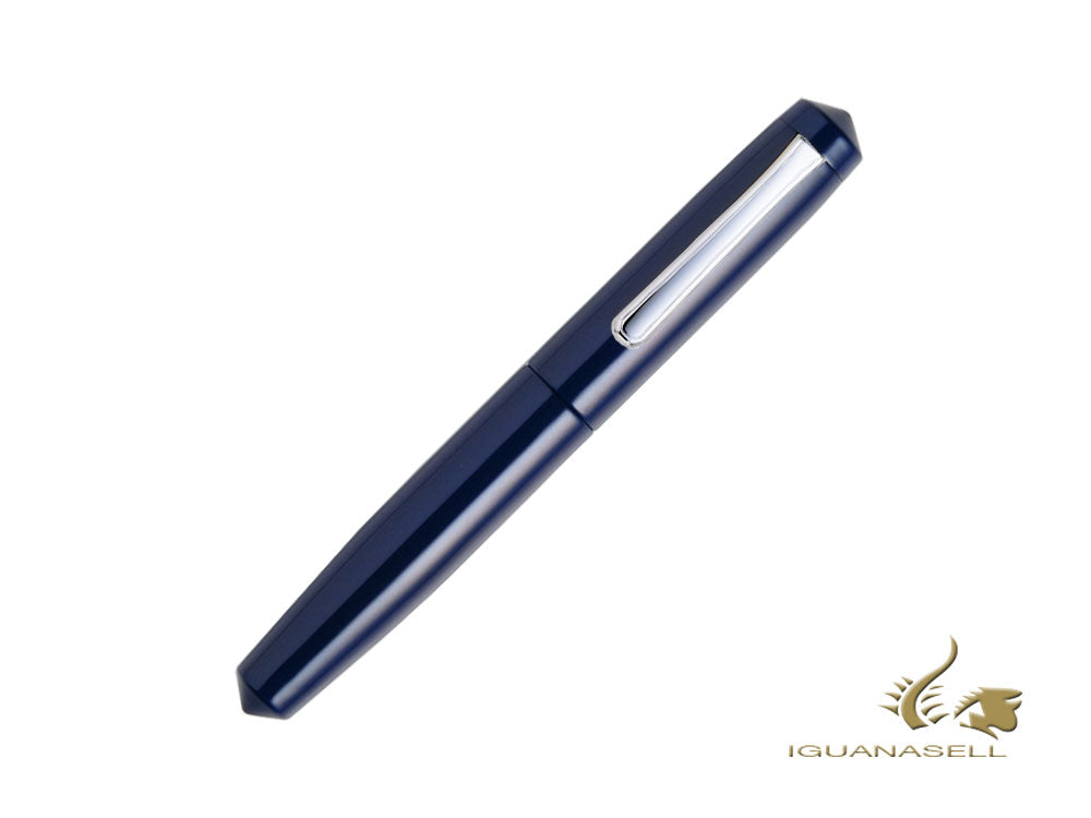 Nakaya Writer Fountain Pen Kikyo, Piccolo, Ebonite, Rhodium plated