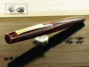 Nakaya Writer Fountain Pen, Kuro Tamenuri, Ebonite and Urushi lacquer