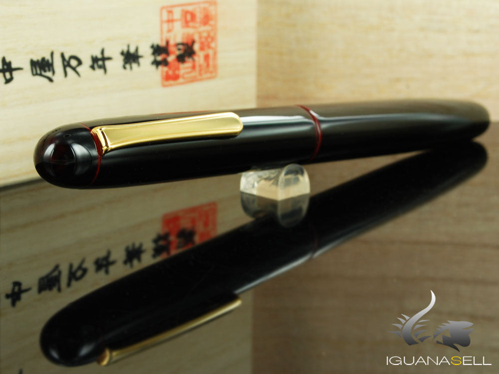 Nakaya Writer Fountain Pen Kuro-Tamenuri, Long, Ebonite