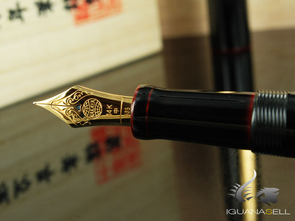 Nakaya Writer Fountain Pen Kuro-Tamenuri, Long, Ebonite