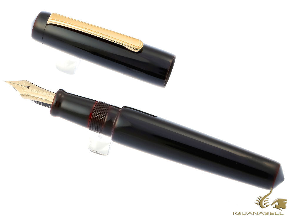 Nakaya Writer Fountain Pen Kuro-Tamenuri, Piccolo, Gold, Ebonite