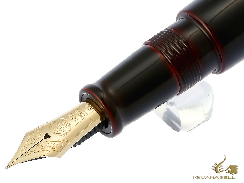 Nakaya Writer Fountain Pen Kuro-Tamenuri, Piccolo, Gold, Ebonite