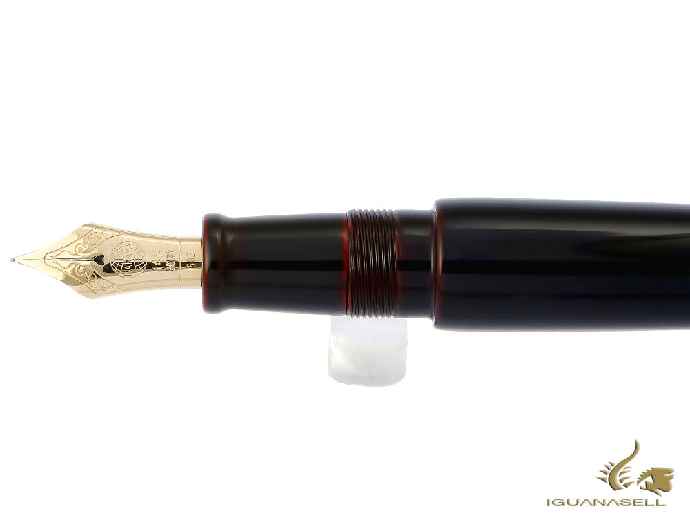 Nakaya Writer Fountain Pen Kuro-Tamenuri, Piccolo, Gold, Ebonite