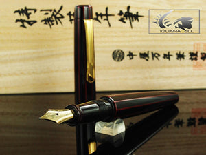 Nakaya Writer Fountain Pen Portable, Decapod, Kuro-Tamenuri, Ebonite