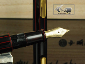 Nakaya Writer Fountain Pen Portable, Decapod, Kuro-Tamenuri, Ebonite