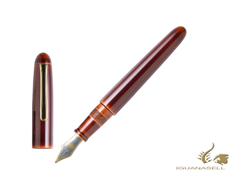Stylo plume Nakaya Writer Toki-Tamenuri, portable, ébonite, plume bicolore