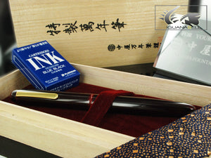 Nakaya Writer Long Fountain Pen, Aka Tamenuri, Urushi lacquer