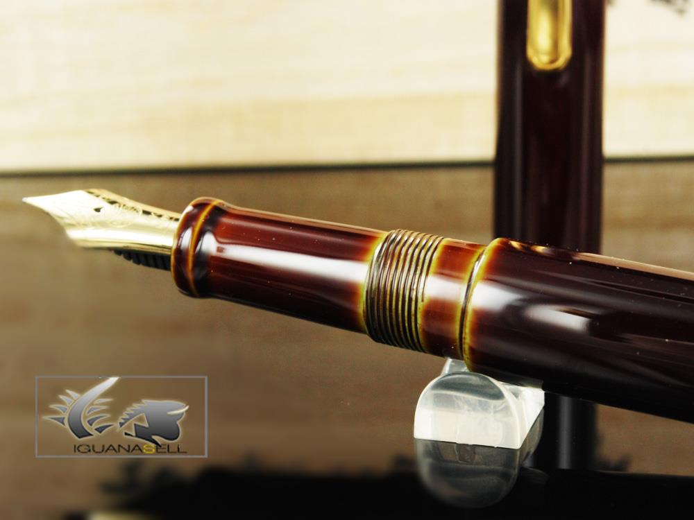 Nakaya Writer Long Fountain Pen, Heki Tamenuri, Ebonite / Urushi lacquer