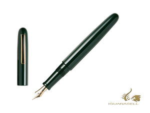 Nakaya Writer Long Fountain Pen Midori, Ebonite, Gold plated