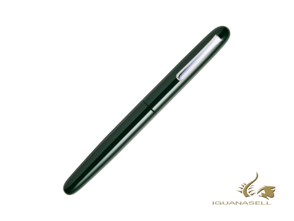 Nakaya Writer Long Fountain Pen Midori, Ebonite, Rhodium plated