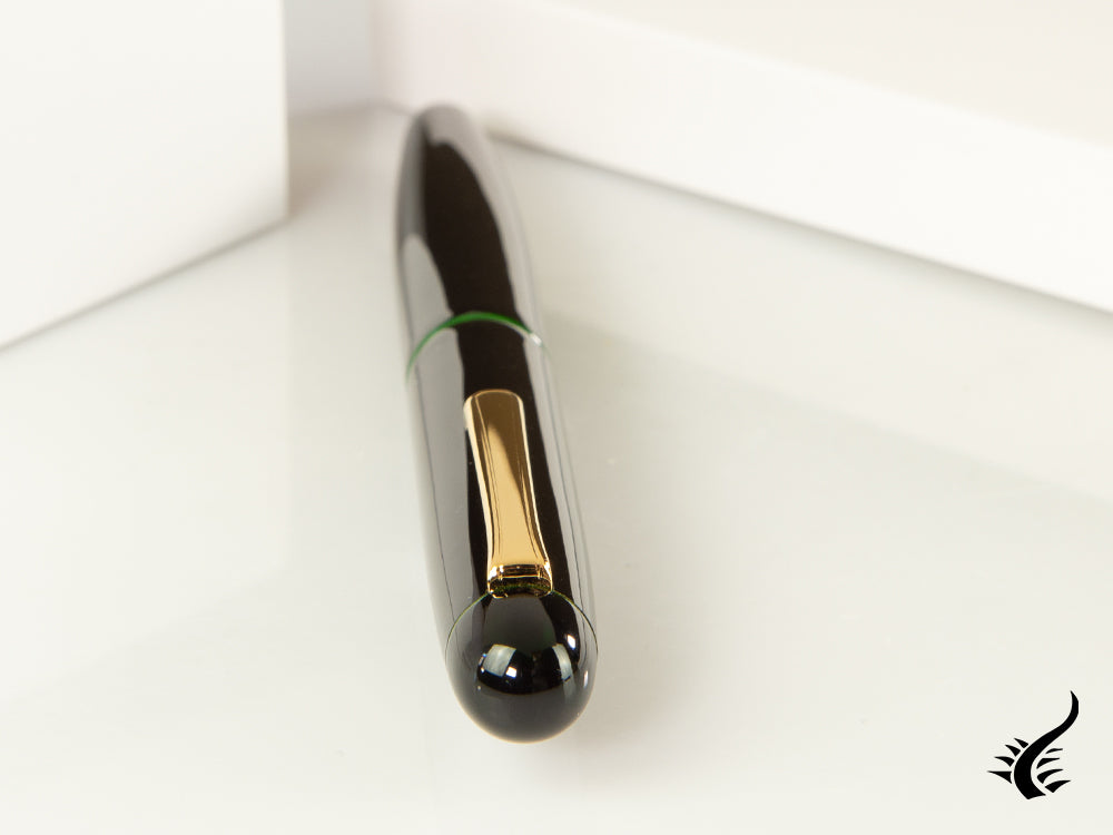 Nakaya Writer Long Fountain Pen Midori-Tamenuri, Ebonite