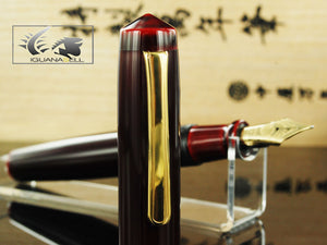 Nakaya Writer Piccolo Fountain Pen, Aka Tamenuri, Urushi lacquer