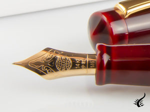 Nakaya Writer Piccolo Fountain Pen, Aka Tamenuri, Urushi lacquer