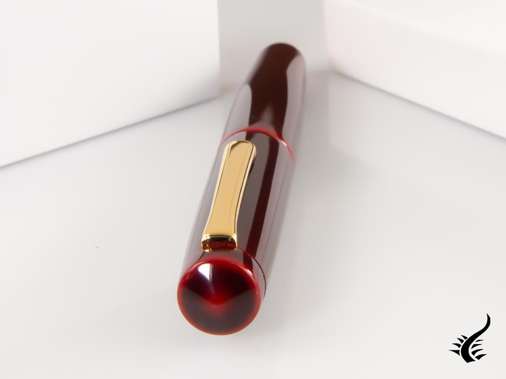 Nakaya Writer Piccolo Fountain Pen, Aka Tamenuri, Urushi lacquer