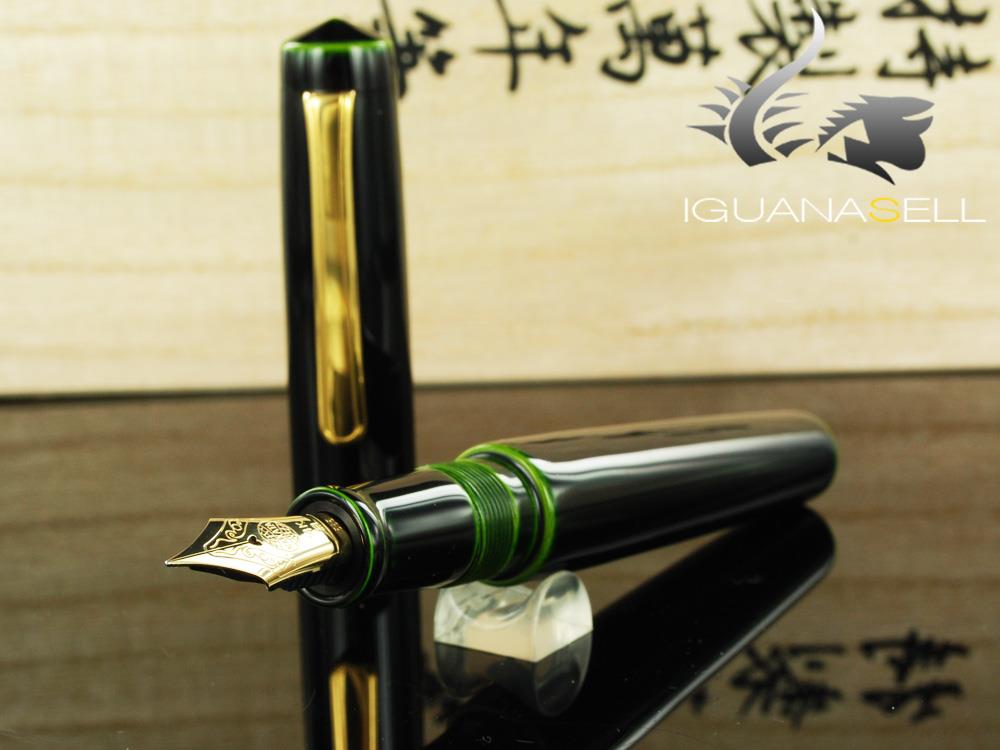 Nakaya Writer Piccolo Fountain Pen, Midori-Tamenuri, Ebonite