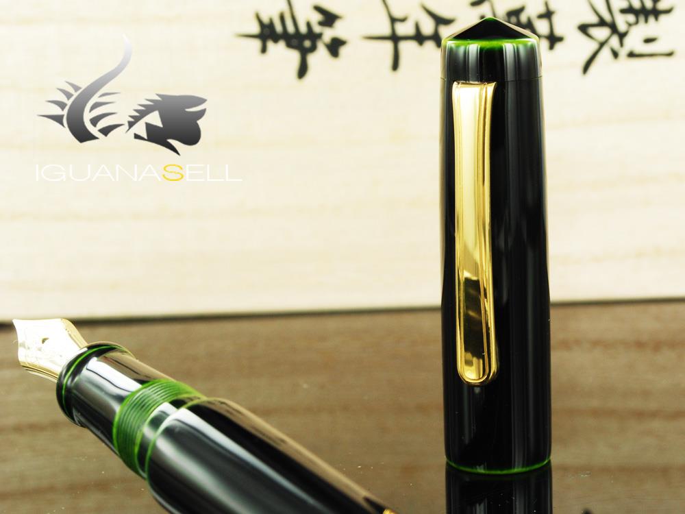 Nakaya Writer Piccolo Fountain Pen, Midori-Tamenuri, Ebonite