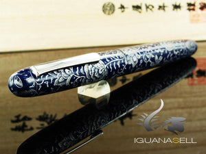 Nakaya Writer Portable Chingin Fountain Pen, Ebonite and Urushi lacquer