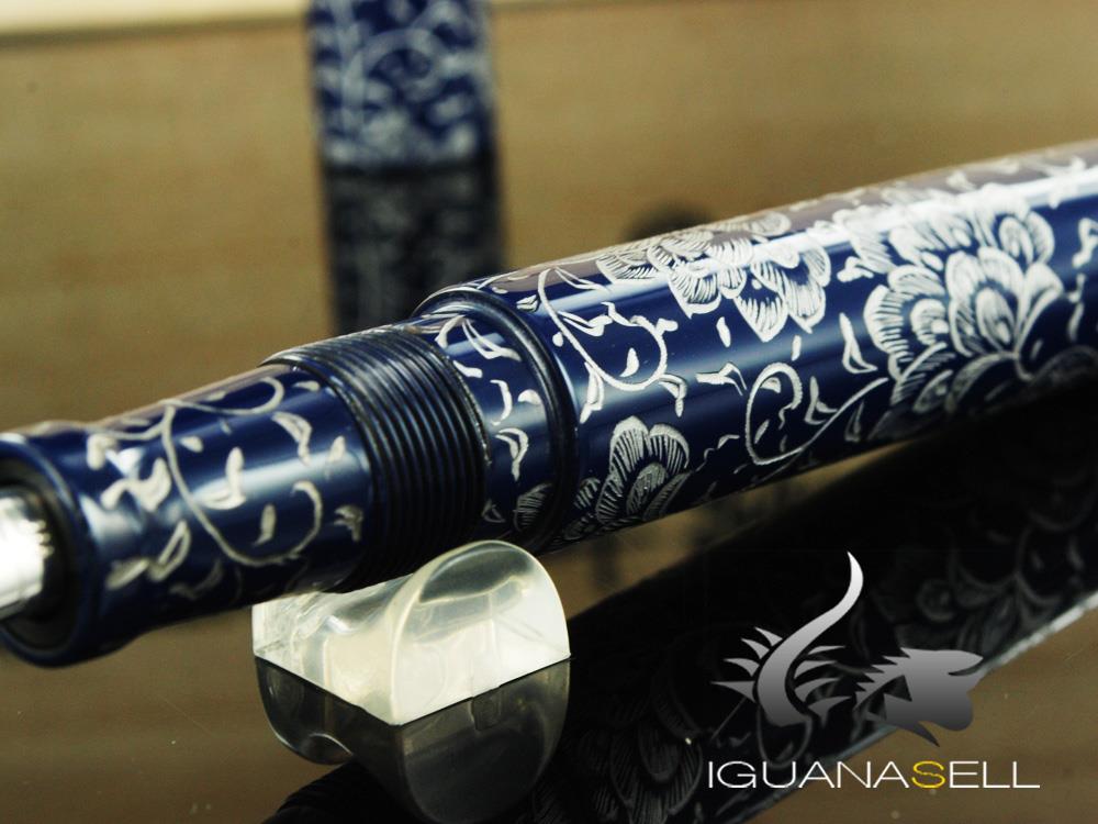 Nakaya Writer Portable Chingin Fountain Pen, Ebonite and Urushi lacquer