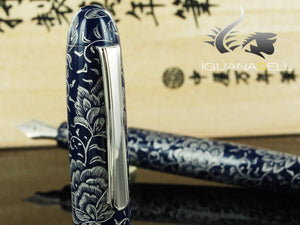 Nakaya Writer Portable Chingin Fountain Pen, Ebonite and Urushi lacquer