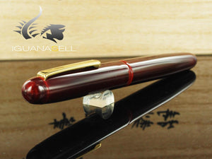 Nakaya Writer Portable Fountain Pen, Aka Tamenuri, Ebonite