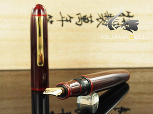 Nakaya Writer Portable Fountain Pen, Aka Tamenuri, Ebonite