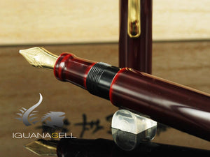 Nakaya Writer Portable Fountain Pen, Aka Tamenuri, Ebonite