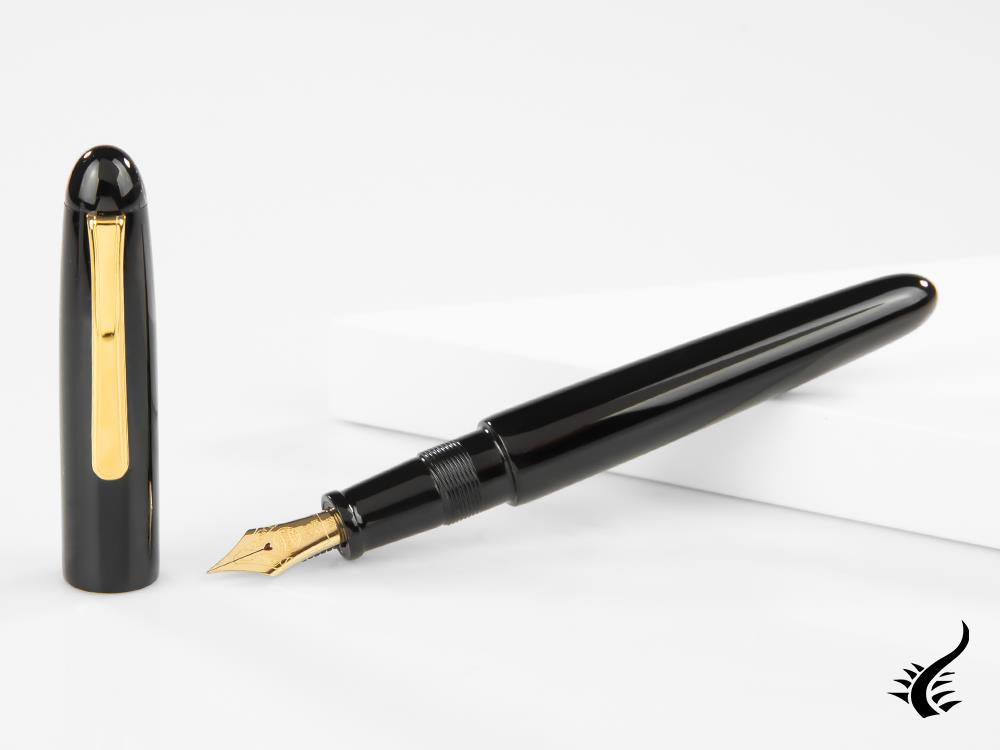 Nakaya Writer Portable Fountain Pen, Black, Ebonite and Urushi lacquer