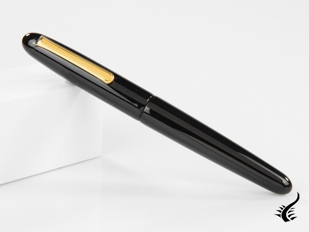 Stylo plume portable Nakaya Writer, noir, ébonite et laque Urushi