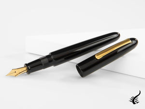 Nakaya Writer Portable Fountain Pen, Black, Ebonite and Urushi lacquer