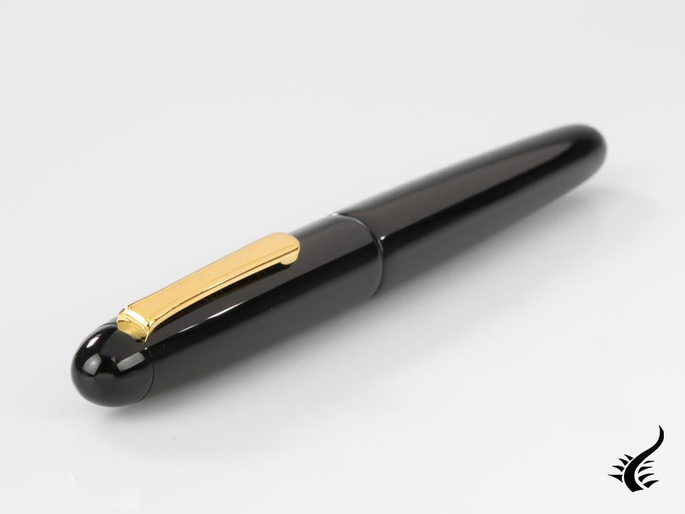 Nakaya Writer Portable Fountain Pen, Black, Ebonite and Urushi lacquer