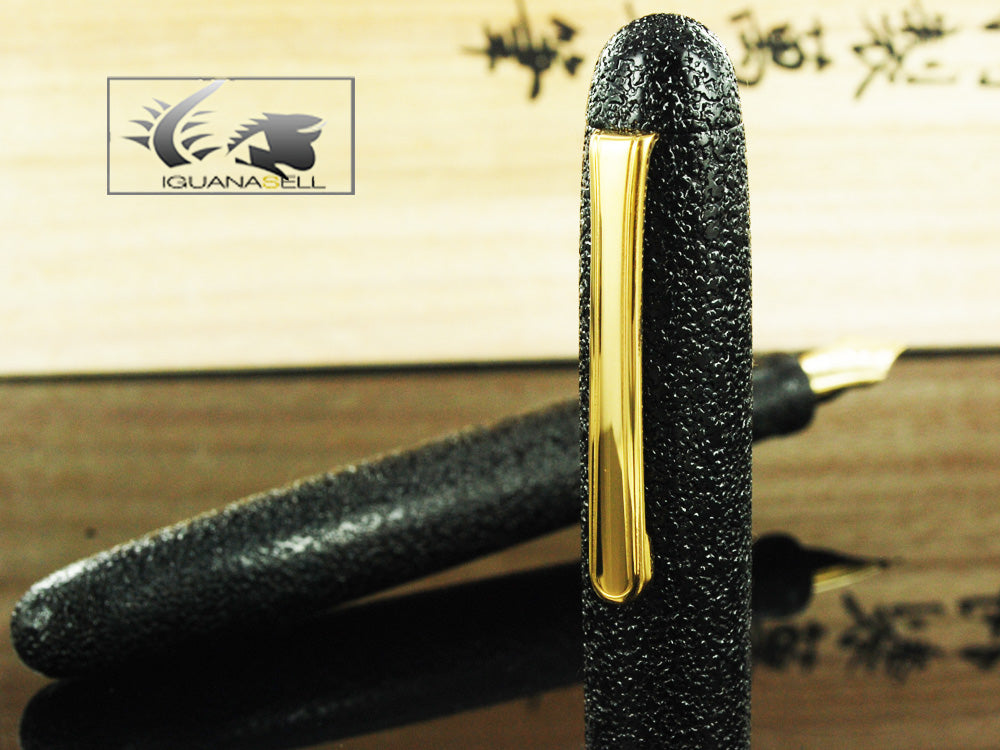 Nakaya Writer Fountain Pen, Ishime Black, Ebonite