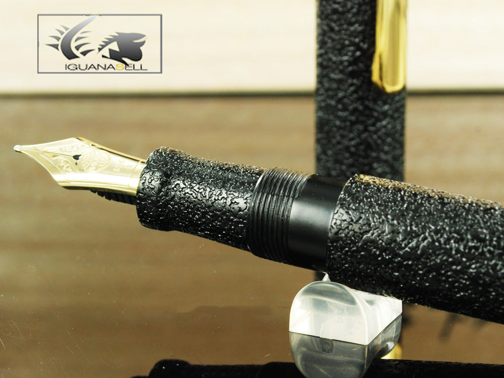 Nakaya Writer Fountain Pen, Ishime Black, Ebonite