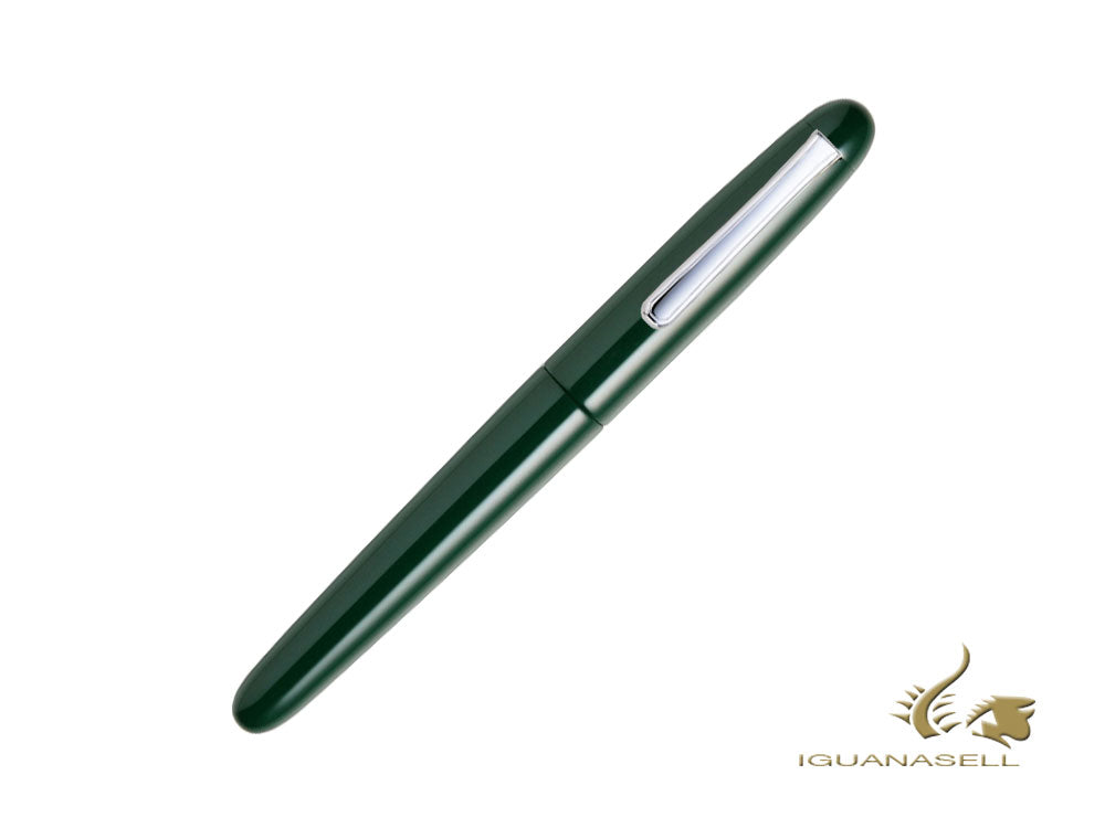 Nakaya Writer Portable Fountain Pen Midori, Ebonite, Rhodium plated