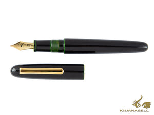 Nakaya Writer Portable Fountain Pen, Midori-Tamenuri, Ebonite and Urushi