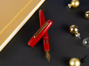 Nakaya Writer Portable Shu Fountain Pen, Ebonite, Gold