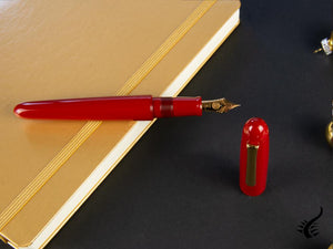 Nakaya Writer Portable Shu Fountain Pen, Ebonite, Gold