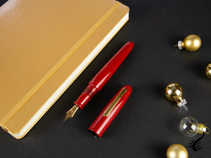 Nakaya Writer Portable Shu Fountain Pen, Ebonite, Gold